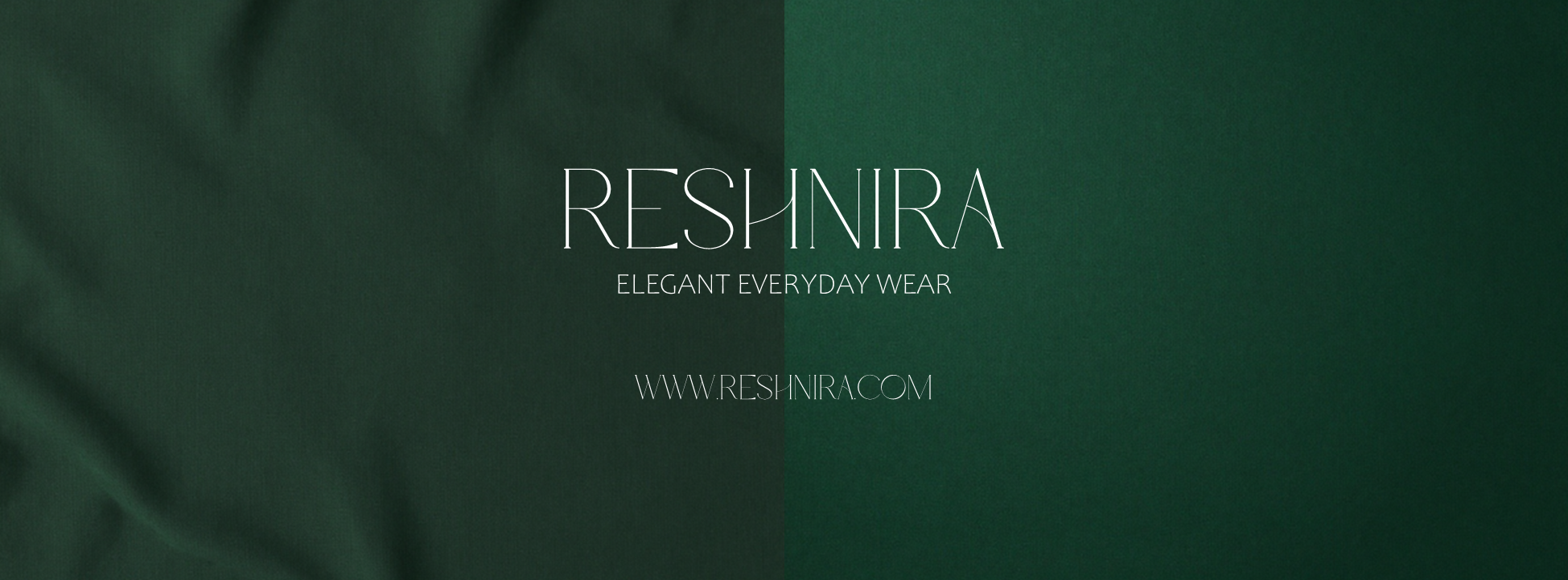 Reshnira — Elegant everyday wear, on deep emerald fabric